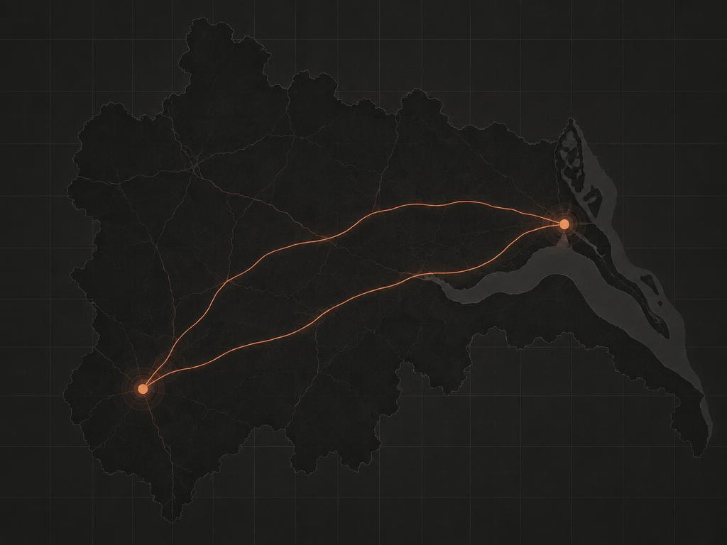 Map showing RW Roofing's service area between Hull and Doncaster